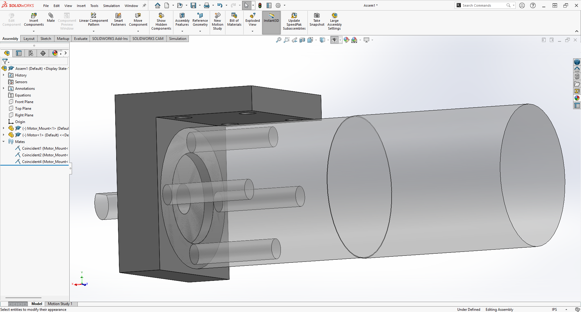 Assembly with Motor and Motor Mount